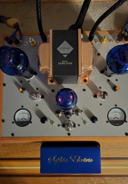 Sophia Electric Blue Glass 5U4G in Decware 300B Amplifier