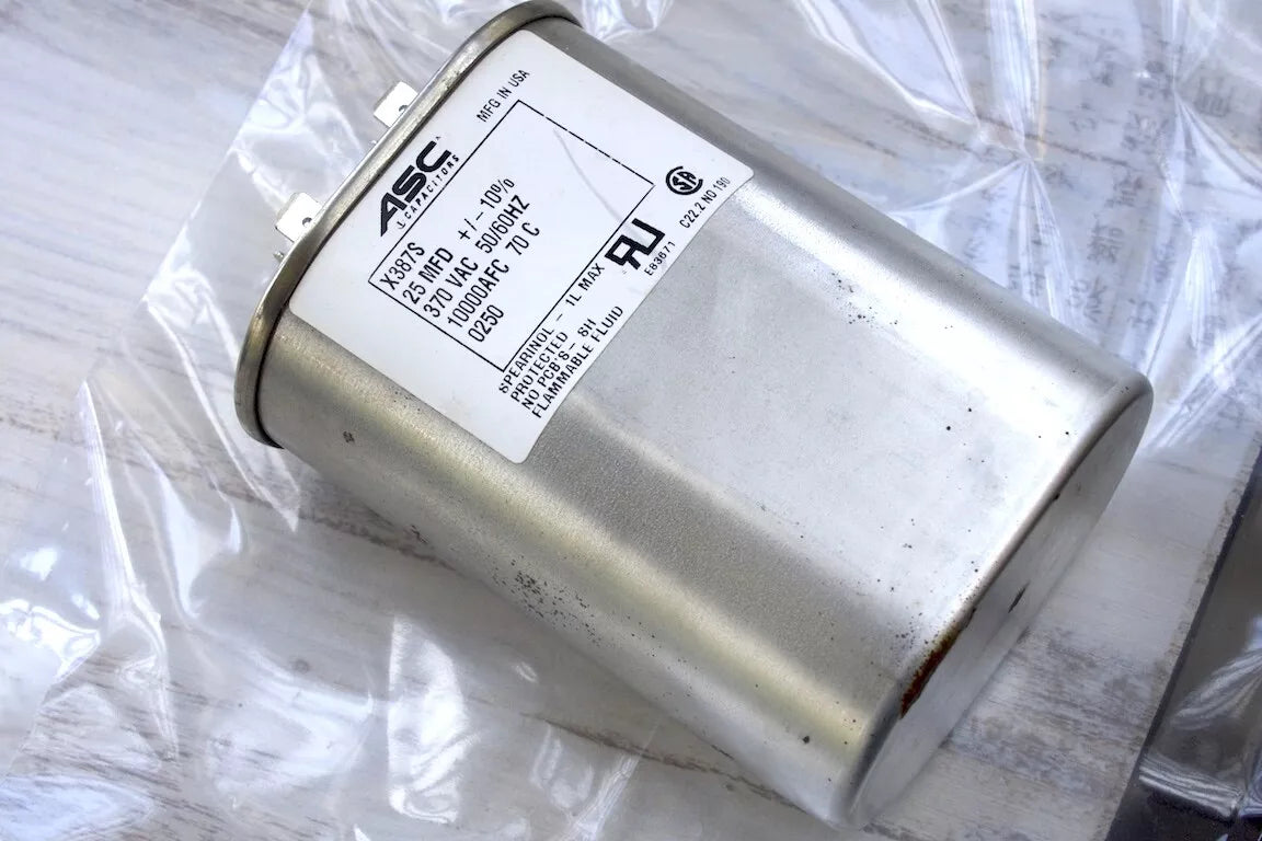 NOS ASC 25uF 370 VAC Motor Run Oil Capacitor